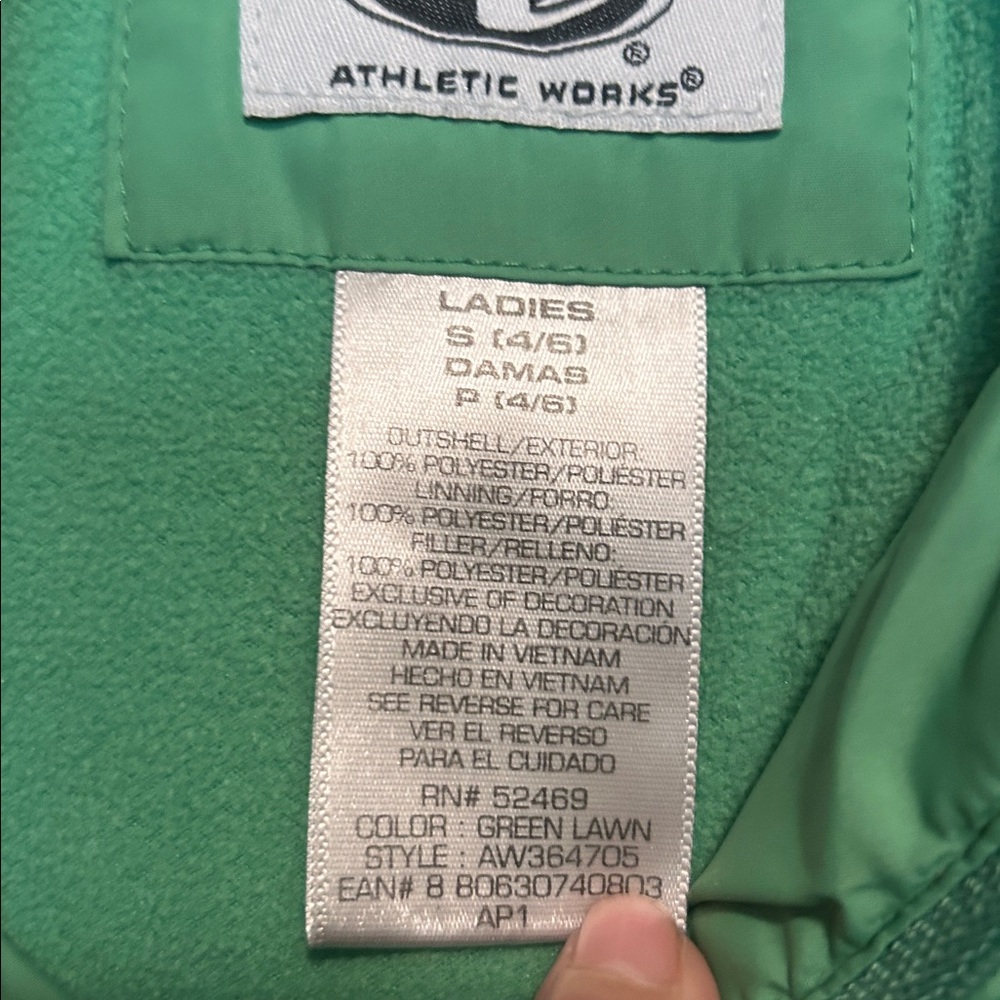 Athletic Works Lightweight Green Puffer Jacket Si… - image 4